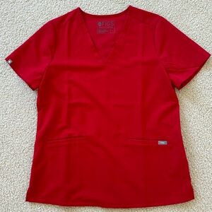 Figs Red Medium Casma Three-Pocket Scrub Top like new, color no longer available